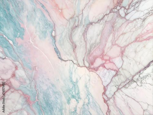 Pastel pink, white, blue colors delicate abstract background with marble texture. Generative AI