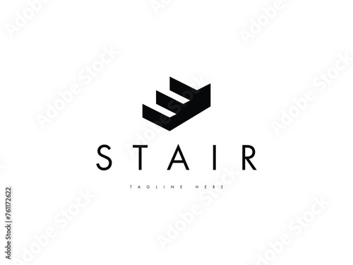creative stair logo design concept