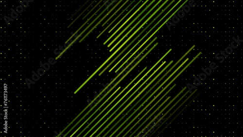 Green smooth lines and small dots abstract geometry background