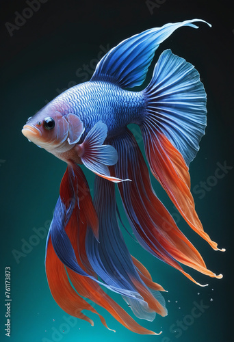 Beta fish in vibrant colors background  © Fukurou