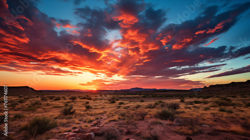 West Texas Wonder  A Sea of Crimson Engulfes the Desert Landscape