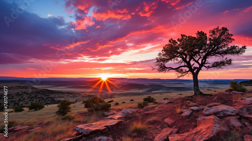 Chihuahuan Canvas  A Fiery Sunset Paints the Texas Desert