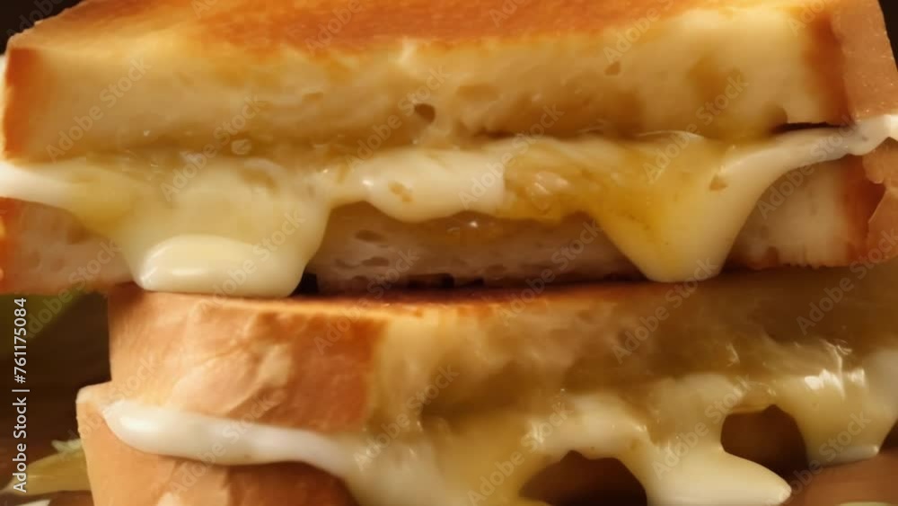 In this closeup shot, a delectable grilled cheese creation takes center stage. Sandwiched between goldenbrown slices of thick brioche, a velvety combination of creamy brie and earthy gruyere In this closeup shot, a delectable grilled cheese creation takes center stage. Sandwiched between goldenbrown slices of thick brioche, a velvety combination of creamy brie and earthy gruyere