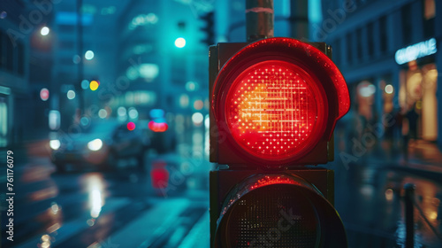 A red traffic light  photo