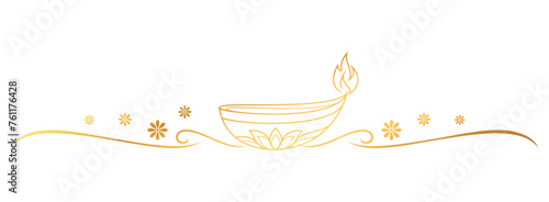 Diwali Candles line art style. Diwali element vector eps 10