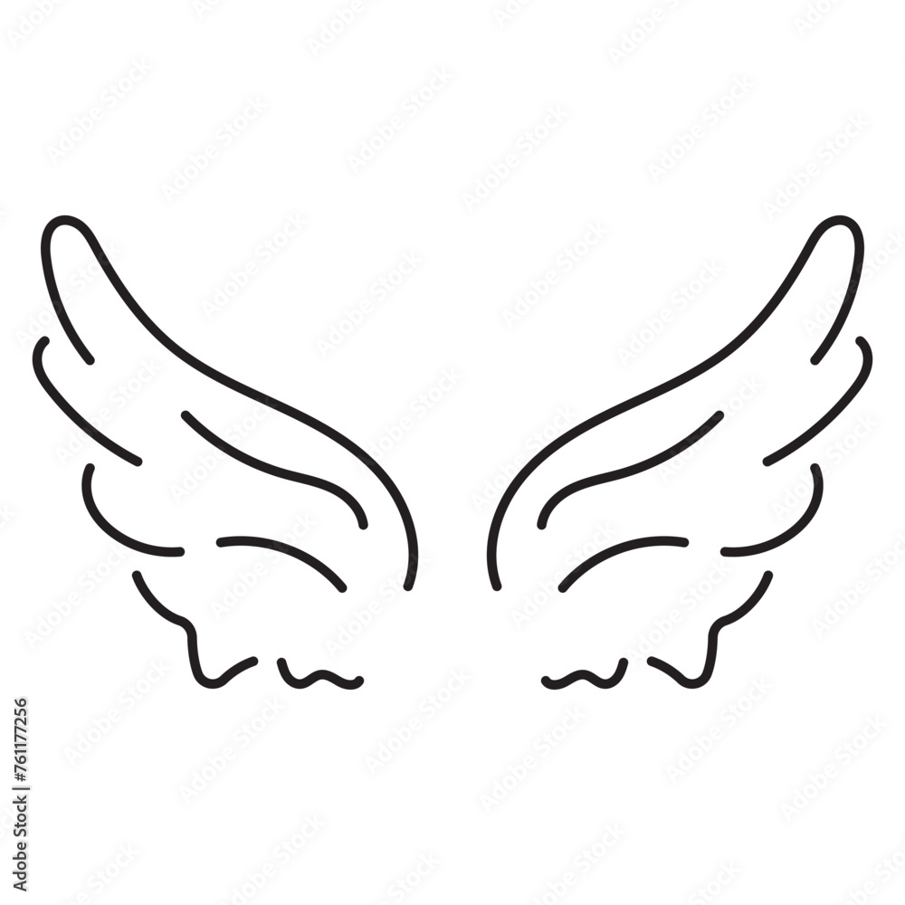 Obraz premium angel icon isolated on white background, vector illustration.
