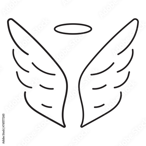 angel icon isolated on white background, vector illustration.