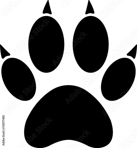 Paw print icon. Animal symbol vector image photo