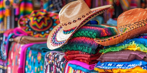 Cinco de Mayo. Mexican Artisan Market with Handcrafted Goods and Textiles