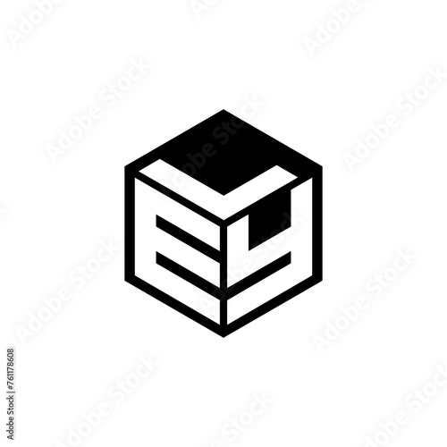 EYL letter logo design with white background in illustrator, cube logo, vector logo, modern alphabet font overlap style. calligraphy designs for logo, Poster, Invitation, etc.