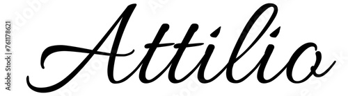 Attilio - black color - name written - ideal for websites,, presentations, greetings, banners, cards,, t-shirt, sweatshirt, prints, cricut, silhouette, sublimation
