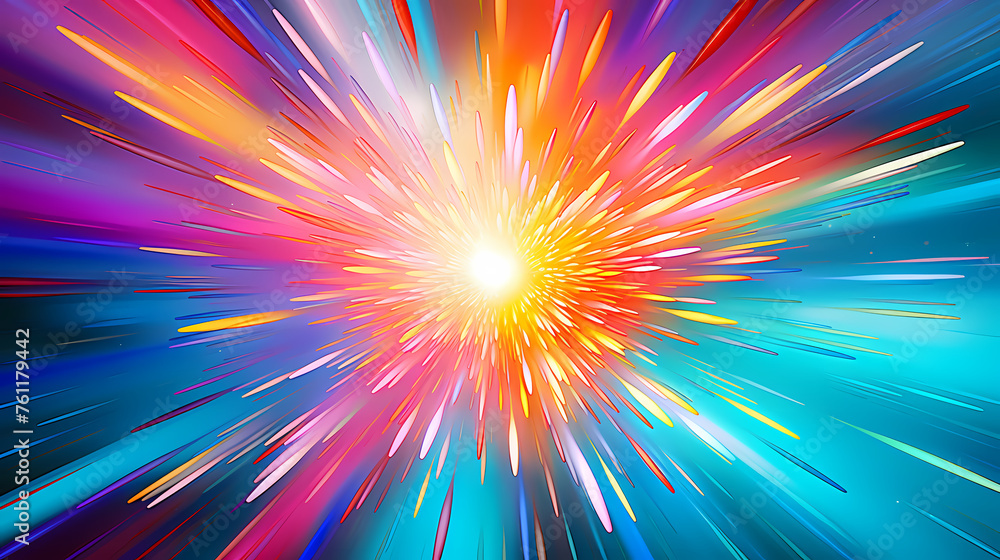 Obraz premium Soft light radial design, explosion of color emotions