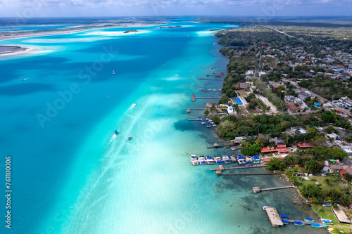 Bacalar seven colors lagoon in Quintana Roo