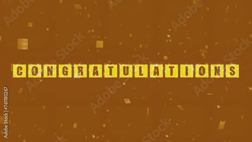 Brown background motion graphic for celebratory congratulations.