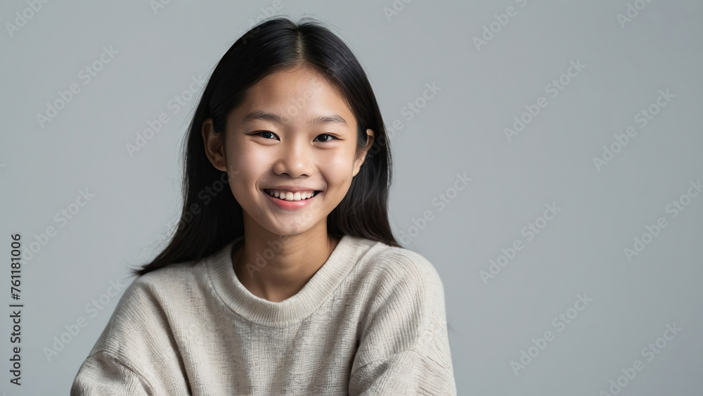 Portrait of a happily smiling young Asian woman. Portrait of a happily smiling young Asian woman.