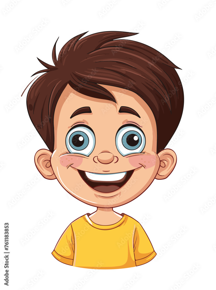happy cartoon boy standing isolated vector happy cartoon boy standing isolated vector
