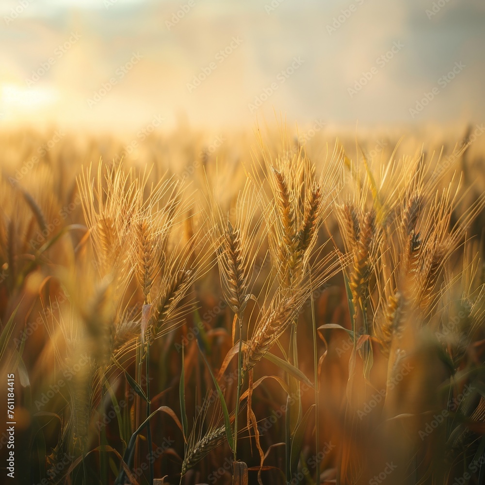 Grain in the field at sunset, agricultural concept. Grain in the field at sunset, agricultural concept.