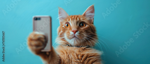 Animal influencer concept for digital marketing a cat with a large online follower count photo