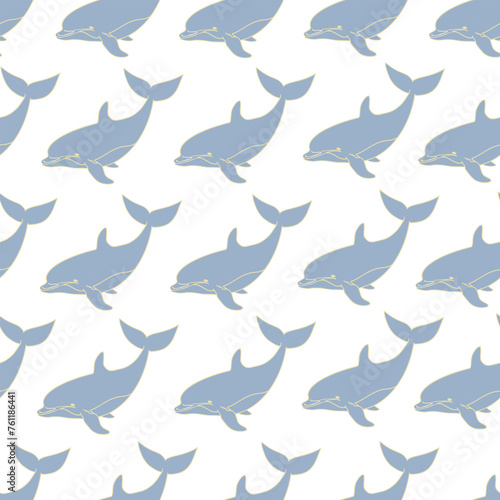 Whales, Sea life. Nautical background for fabric design, packaging, travel, phone case, wrapping paper.