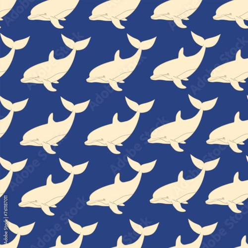Whales, Sea life. Nautical background for fabric design, packaging, travel, phone case, wrapping paper.