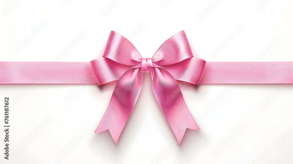 pink ribbon with a bow on a white background pink ribbon with a bow on a white background