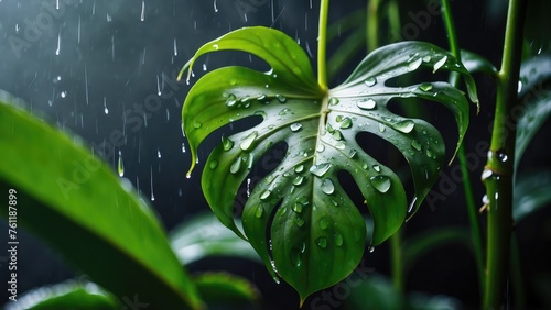 water drops on a leaf