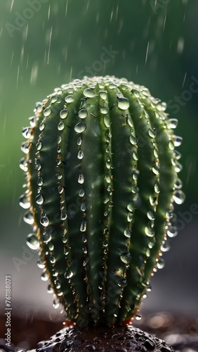 cactus with water drops