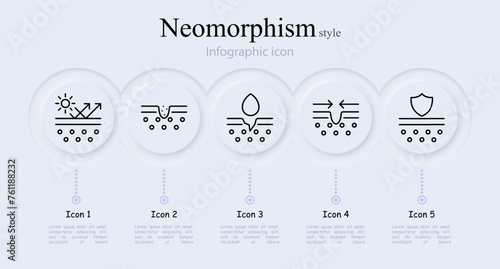 Cosmetics line icon set. Makeup, drop, sunscreen, mascara, beauty, shadow, cream, face, mirror, cosmetologist. Neomorphism style. Vector line icon for Business