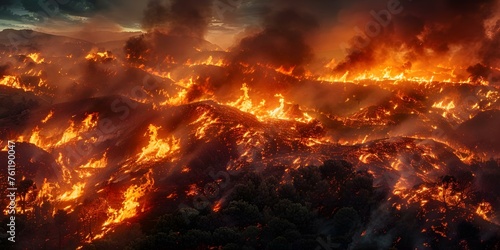 Widespread devastation and chaos from multiple wildfires around the world. Concept Wildfires  Global Impact  Natural Disasters  Environmental Crisis  Emergency Response