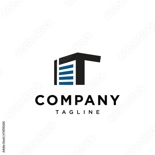 Letter T garage doors logo icon vector template.eps