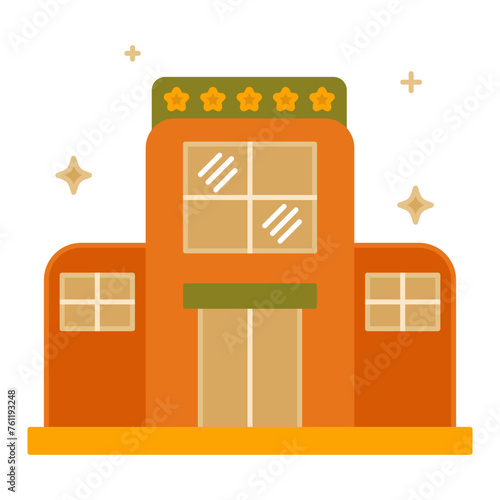 5 stars Hotel icon style flat design. vector illustration 