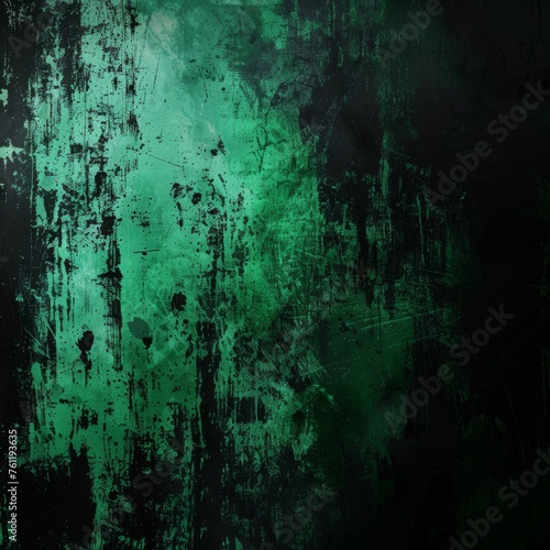 Grunge Background Texture in the Colors Black and Green created with Generative AI Technology