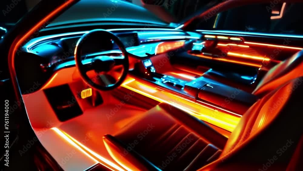 custom made wallpaper toronto digitalAn orange glow radiates from the footwell creating a funky and energetic atmosphere in the car.