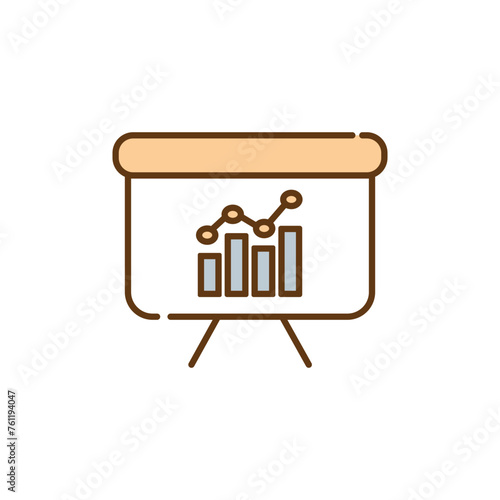 Presentation Chart with Bar and Line Graph Icon