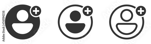 Add to friends vector flat icon concepts set