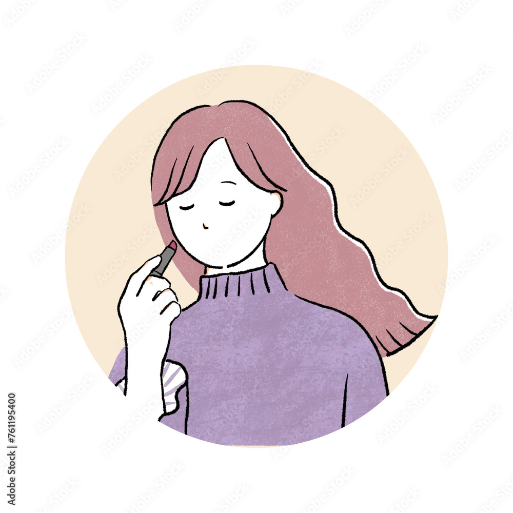 Obraz premium 十二星座の乙女座の女の子（丸枠）