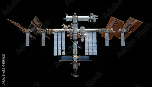 International Space Station over black background