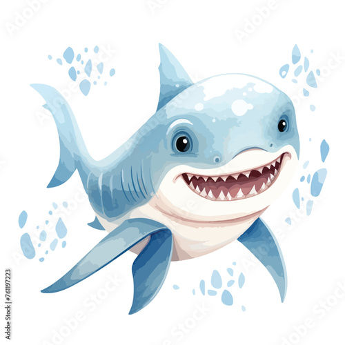 Baby shark clipart isolated on white background