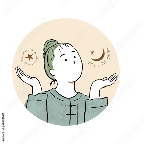 十二星座の天秤座の女の子（丸枠）