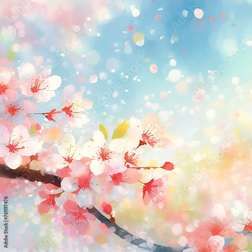 a view of cherry blossoms in the spring breeze 봄바람에 벚꽃이 흩날리는 풍경 © SOA
