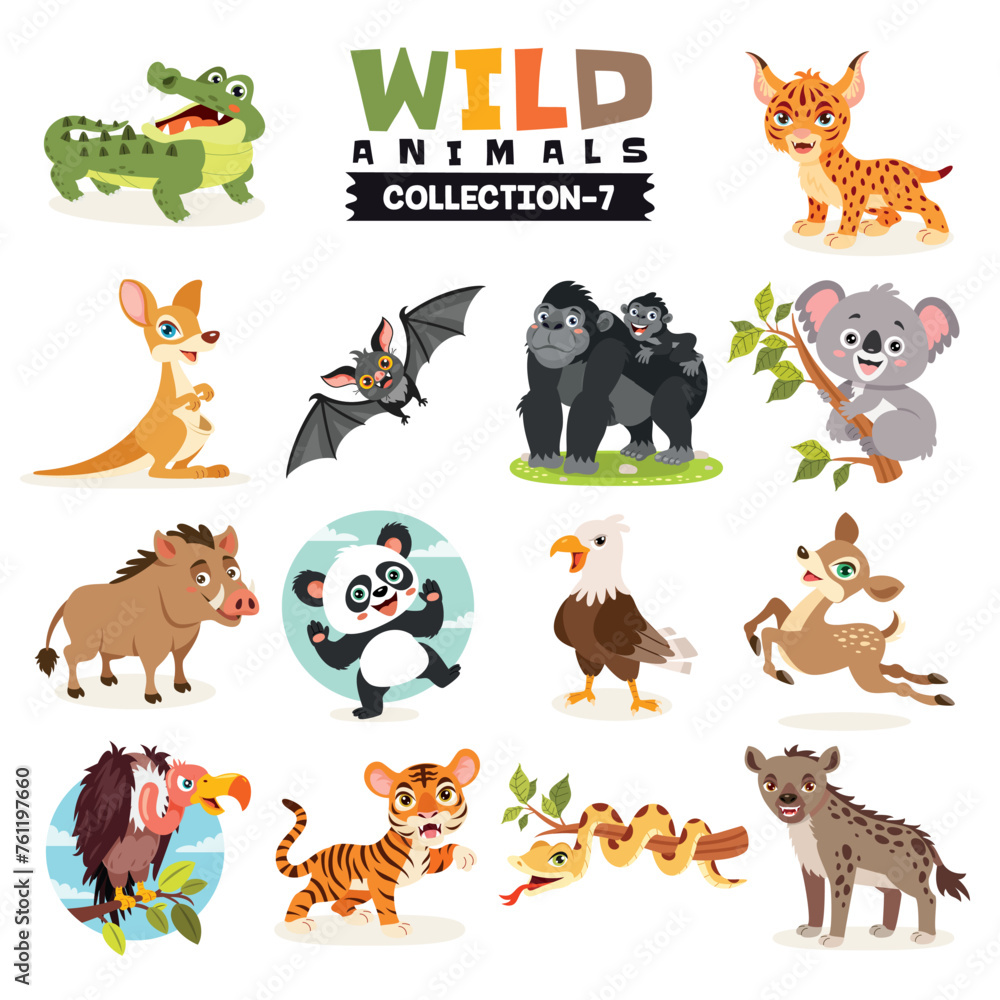 Obraz premium Set Of Various Wild Animals
