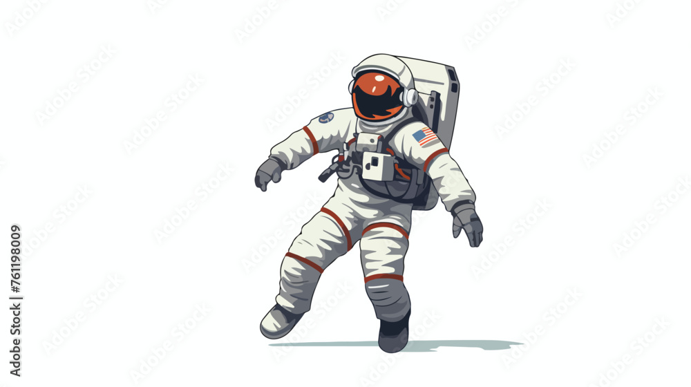 Astronaut in a white background flat vector isolated