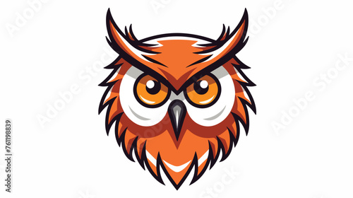 Fototapeta Naklejka Na Ścianę i Meble -  Line adorable owl head wild animal flat vector 