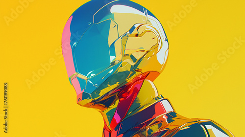 AI art, colorful android themed background