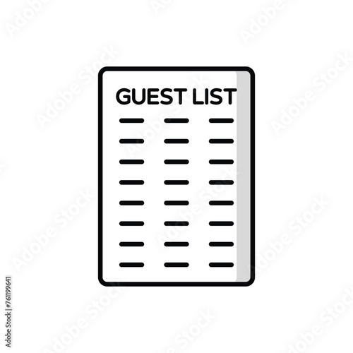 Color line Guest List vector icon
