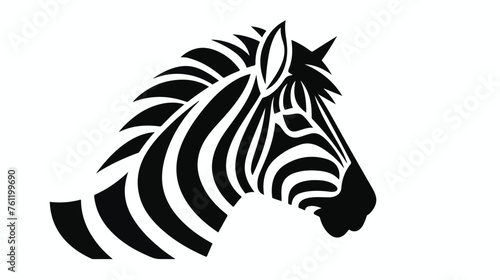 Logo with the head of a zebra. Flat zebra portrait 