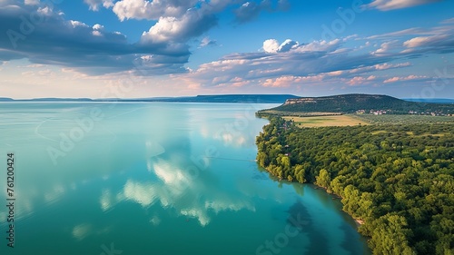 picture of Lake Balaton created by artificial intelligence, beautiful colors and beautiful lights