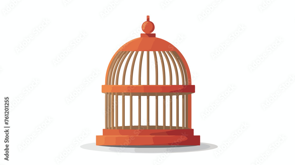 Bird cage icon flat vector isolated on white background