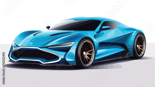 Blue racing concept car. Image of a car © Tech