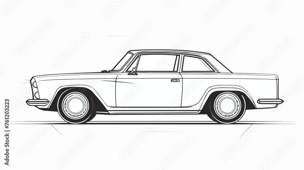 One line continuous drawing left front side of a car